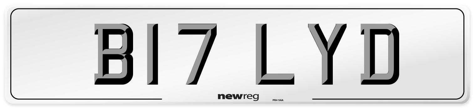 B17 LYD Number Plate from New Reg